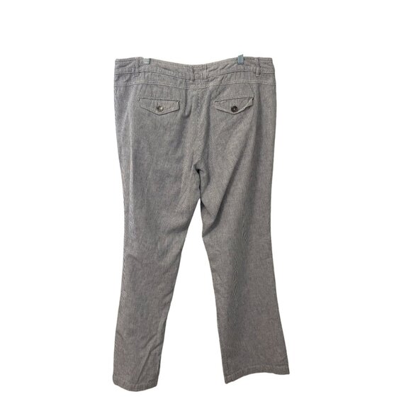 Dalia Collection Modern Fit Womens Striped Linen-Blend Pants Size14 Gray & White - Picture 2 of 7